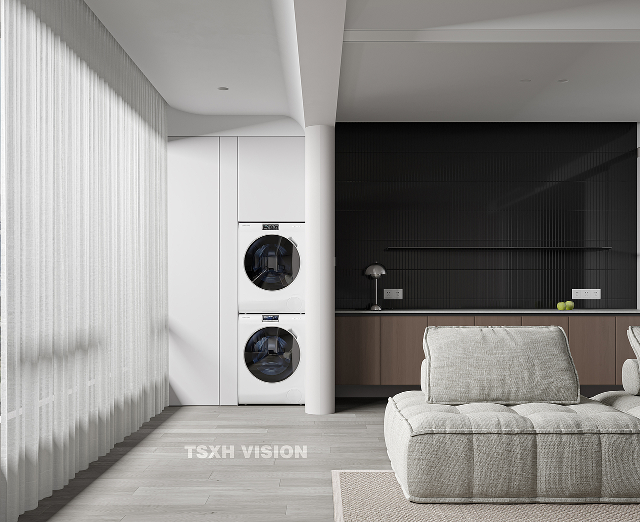 现代黑白灰客餐厅（图ZMzA3NzYyMDYw） - 家装设计 - 站酷设计师星河视觉原创素材 - 站酷ZCOOL