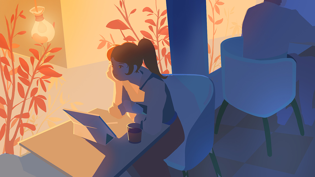 【LiAN】马尾咖啡宣传画