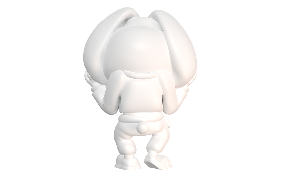 兔神烤番薯白模背面