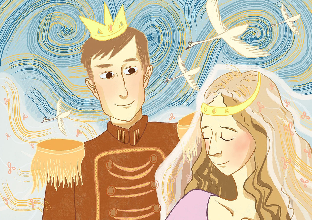 插画《野天鹅》