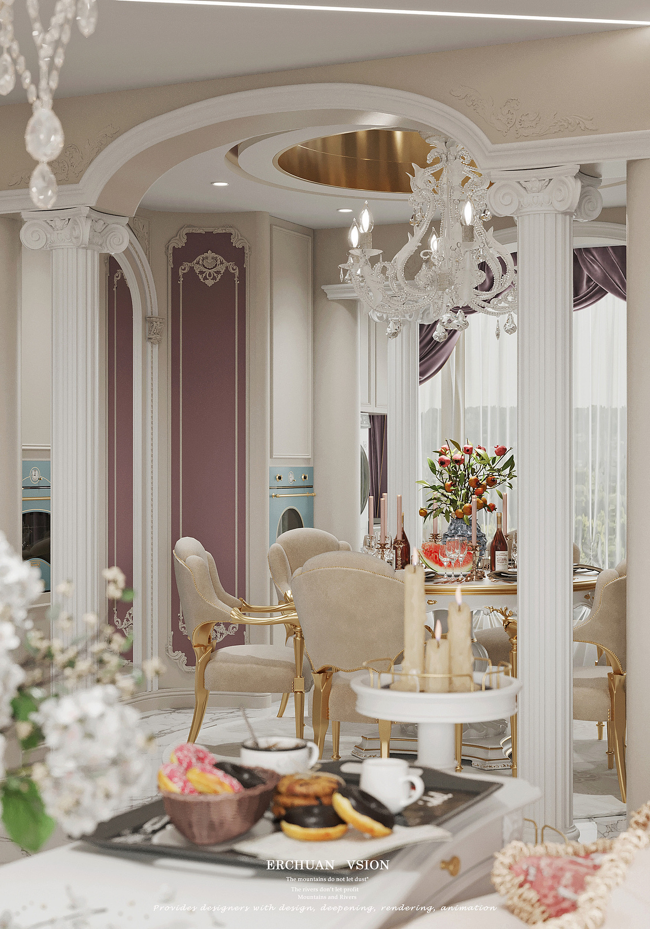 而川视觉 丨 法式轻奢客餐厅—生活需要的仪式感
