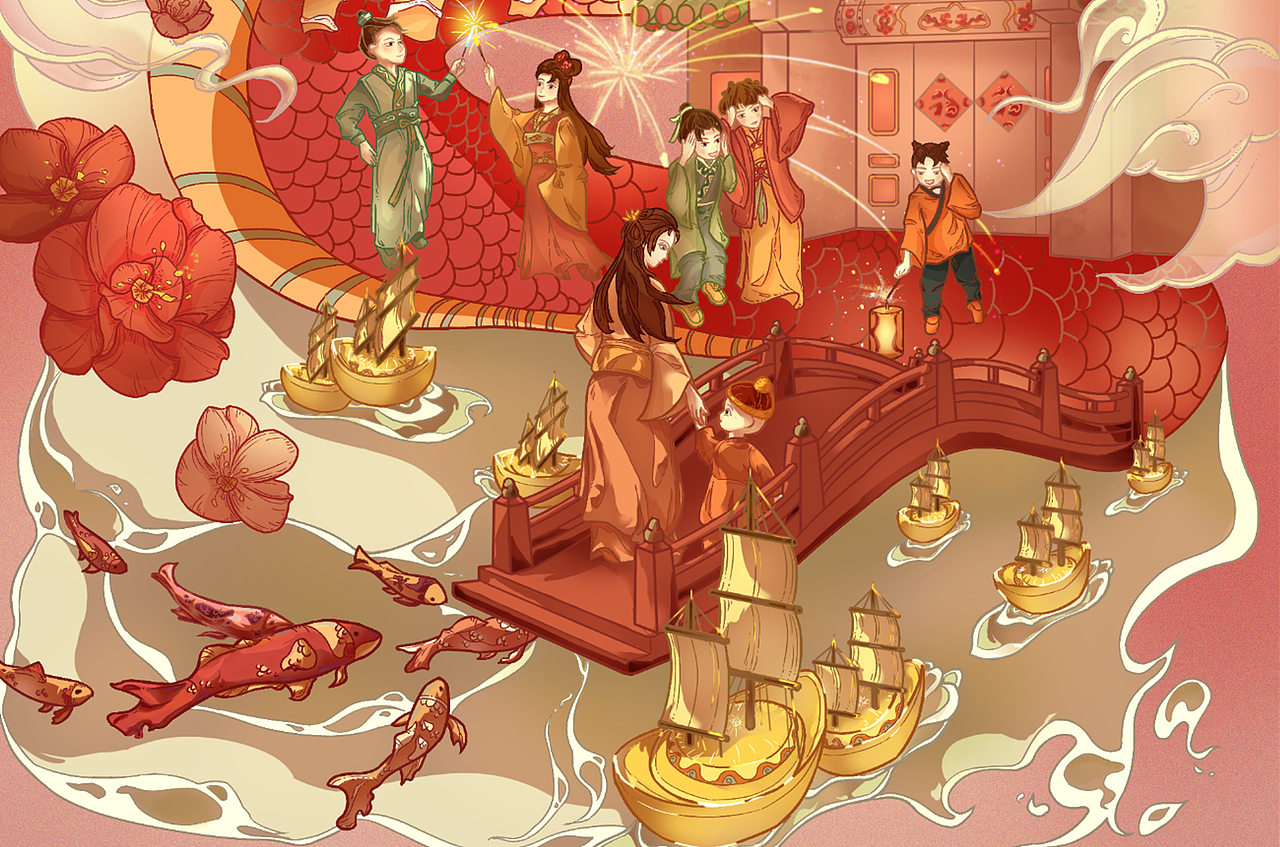 2024金龙贺新春（图ZMzYyMTUwMTE2） - 商业插画 - 站酷设计师荣Tiyond原创素材 - 站酷ZCOOL