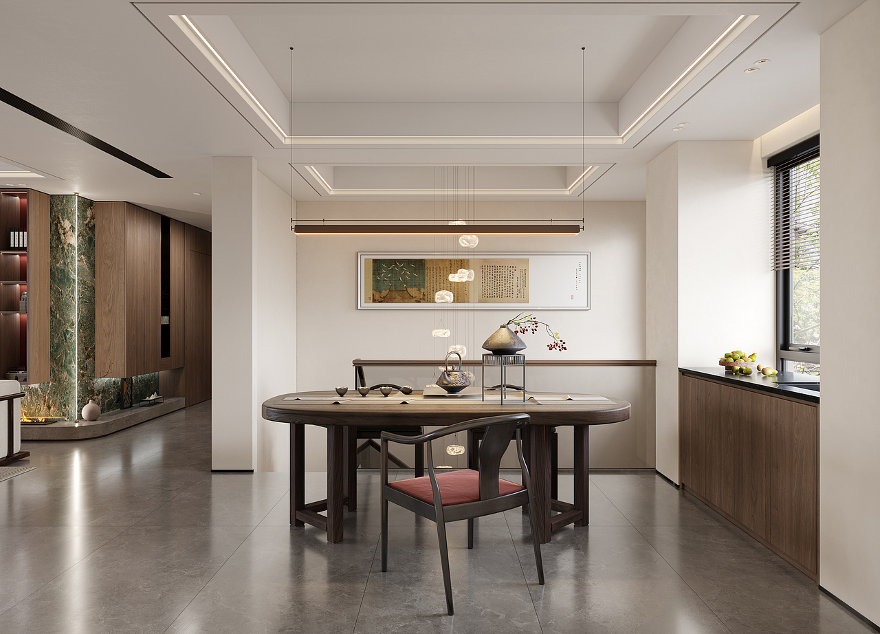 新中式别墅 中式客厅（图ZMzQ0MDczMTA4） - 家装设计 - 站酷设计师痞老蟹原创素材 - 站酷ZCOOL