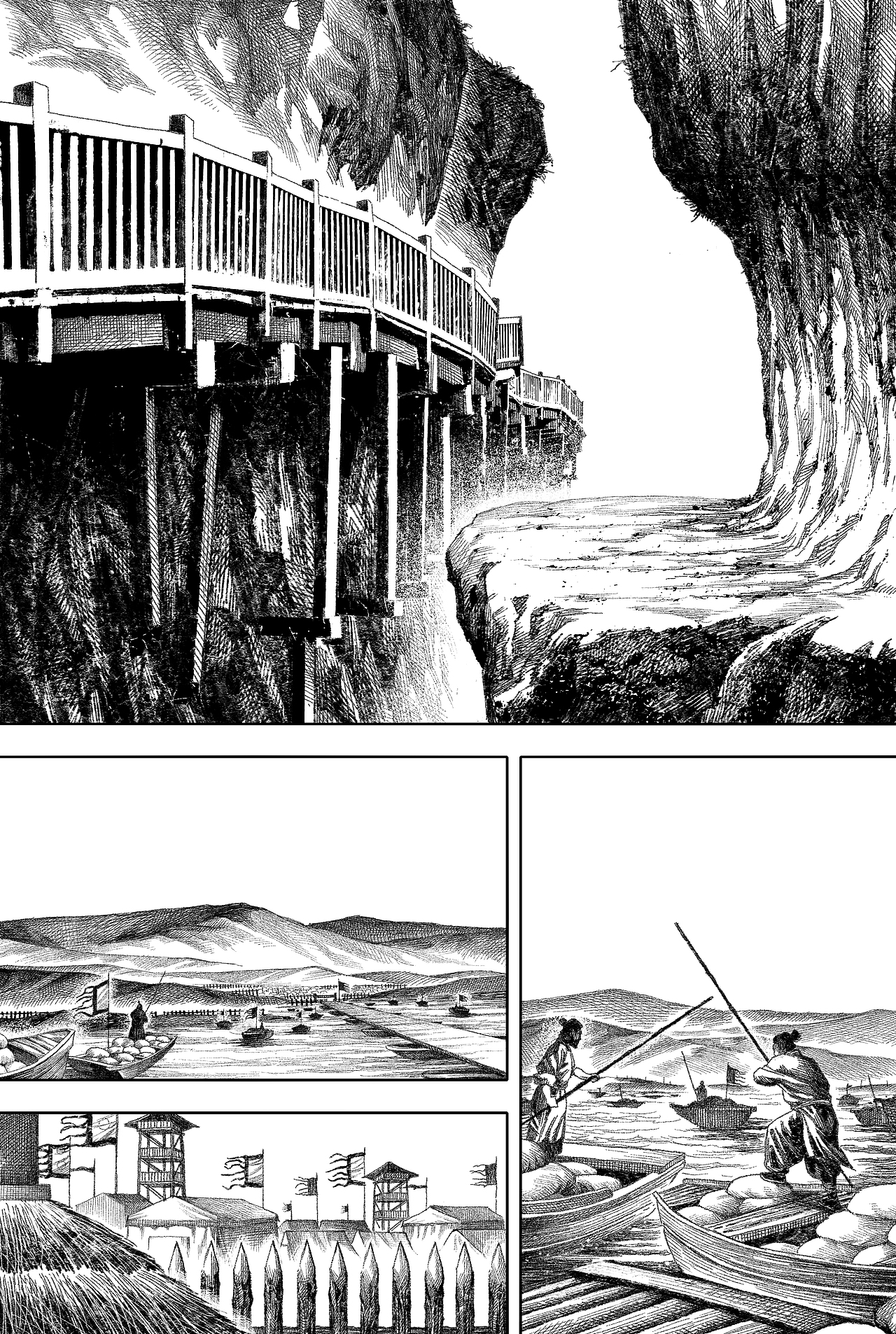 漫画《汉末英杰志》选页17——原稿场景绘制流程