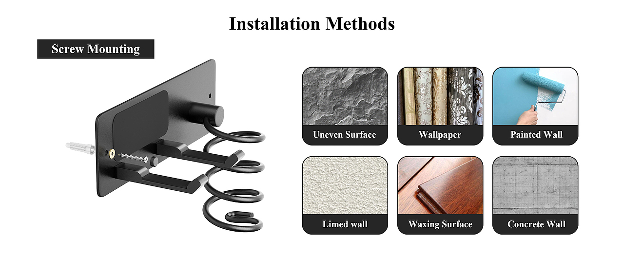 亚马逊吹风机架/纸巾架/沥水架 - 2024-Q2 - 产品渲染