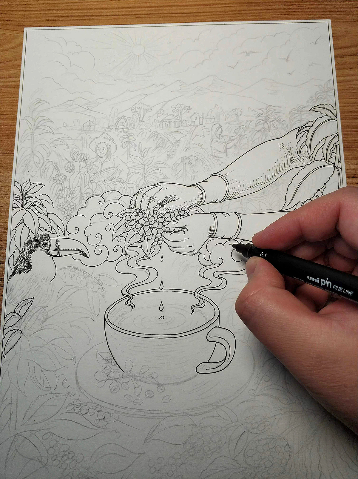 为 隅田川咖啡 绘制的环境图（图ZMzIzMzEwMDgw） - 商业插画 - 站酷设计师傅淳强画者之旅原创素材 - 站酷ZCOOL
