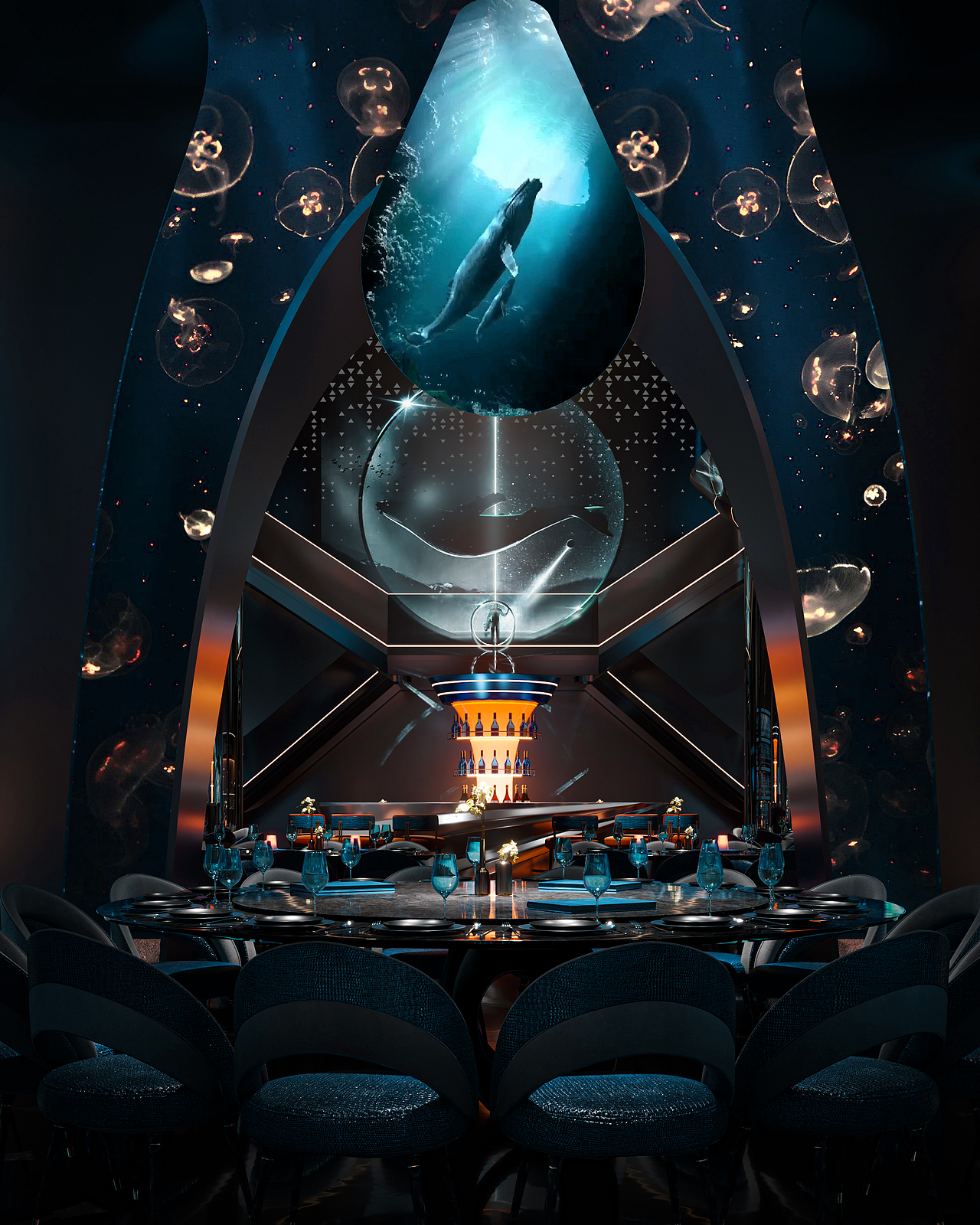 集餐厅、酒吧、卖场一体   视觉表现