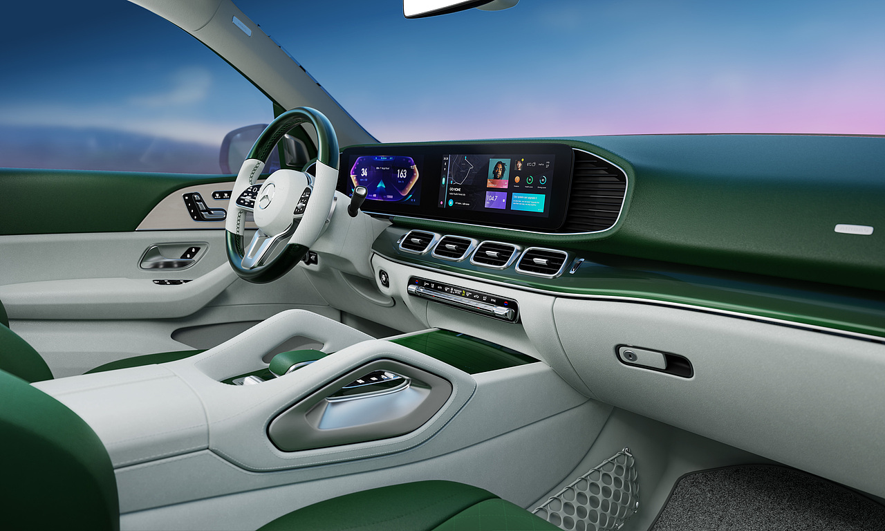 Mercedes Benz GLS interior CGI
