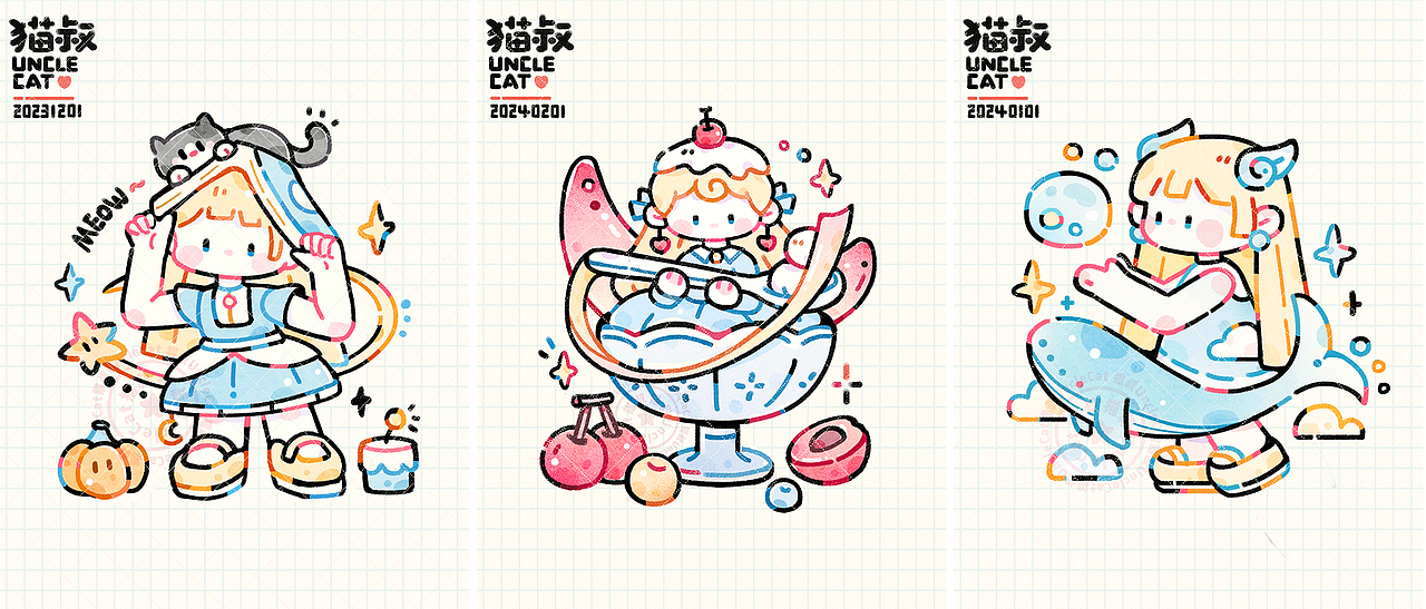 合集 | 猫叔人物插画