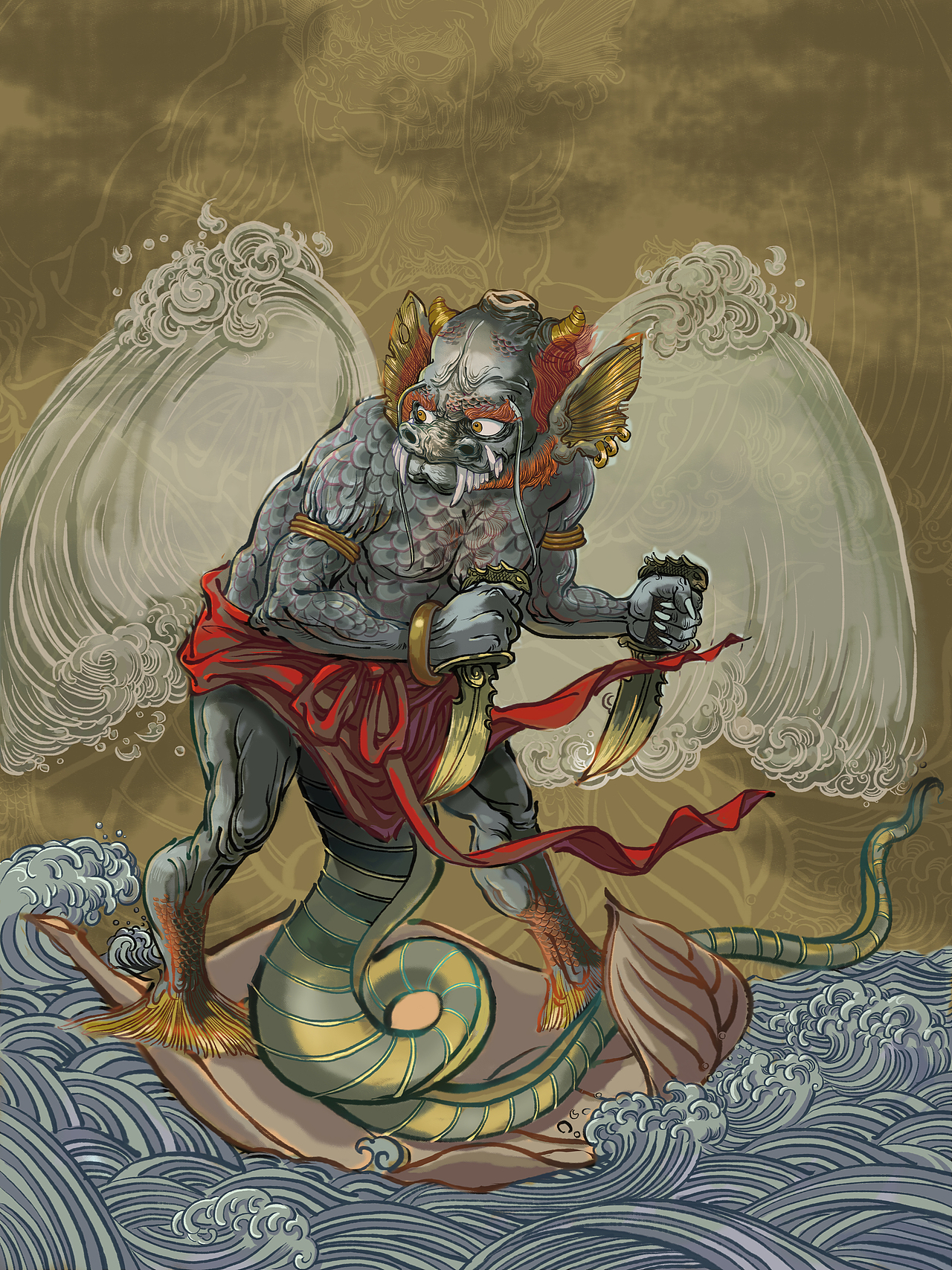 山海经神兽系列（图ZMzQ1OTQ3NzUy） - 概念设定 - 站酷设计师一风老师原创素材 - 站酷ZCOOL