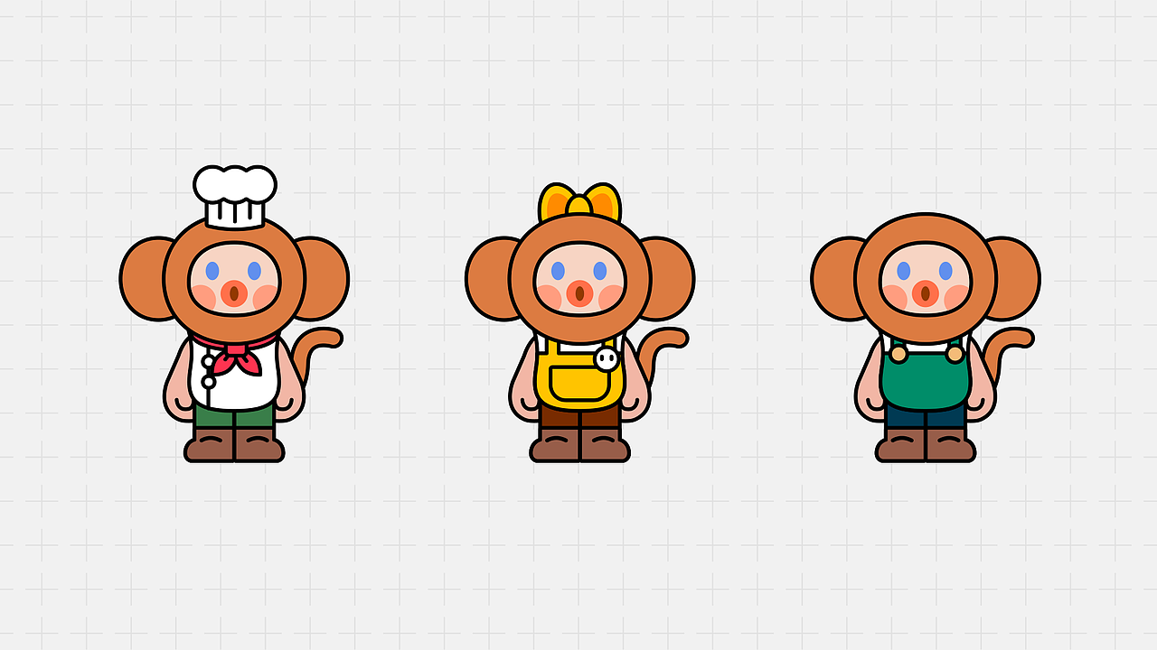 IP角色设计｜面包猴毛毛