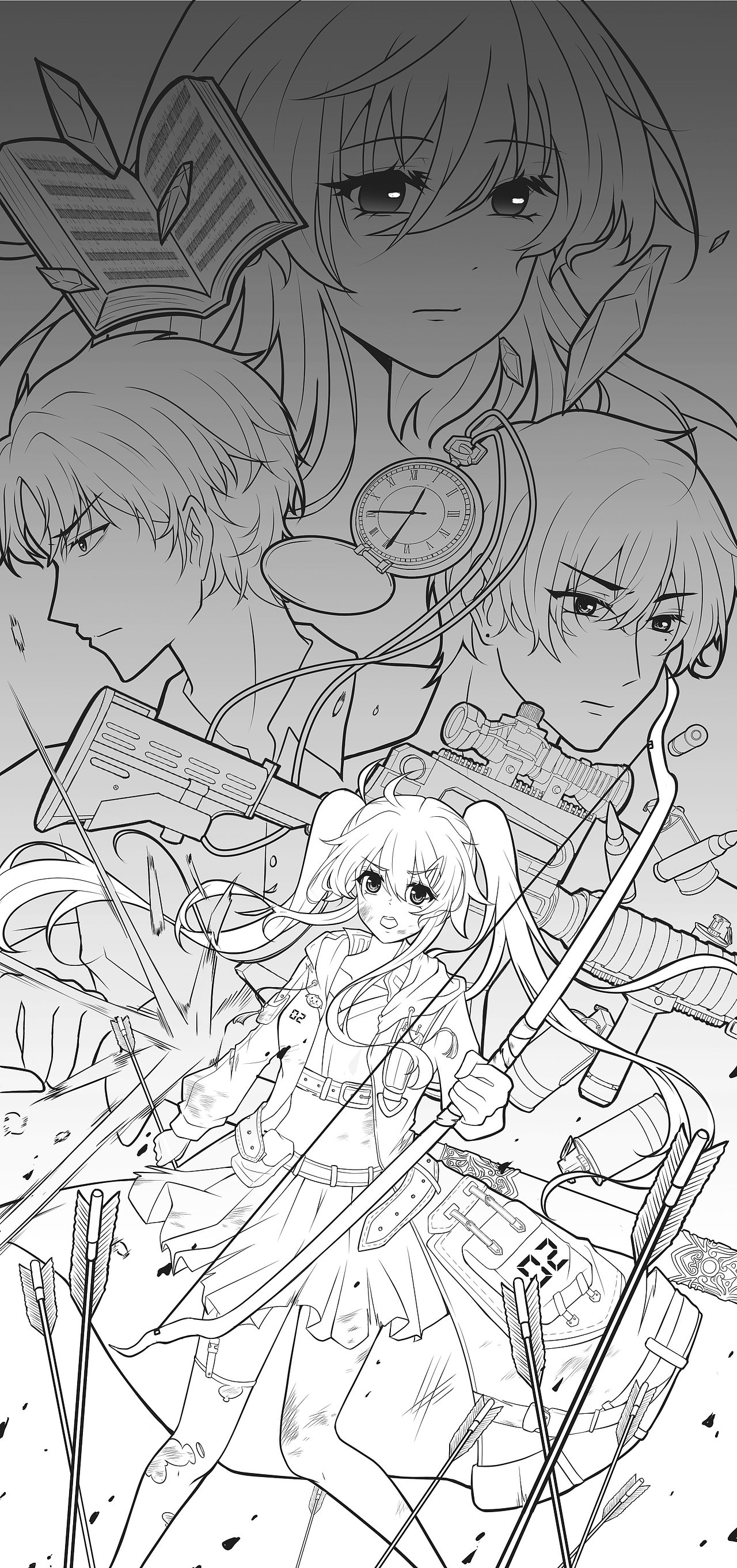 战斗中的双马尾少女(CG漫画)