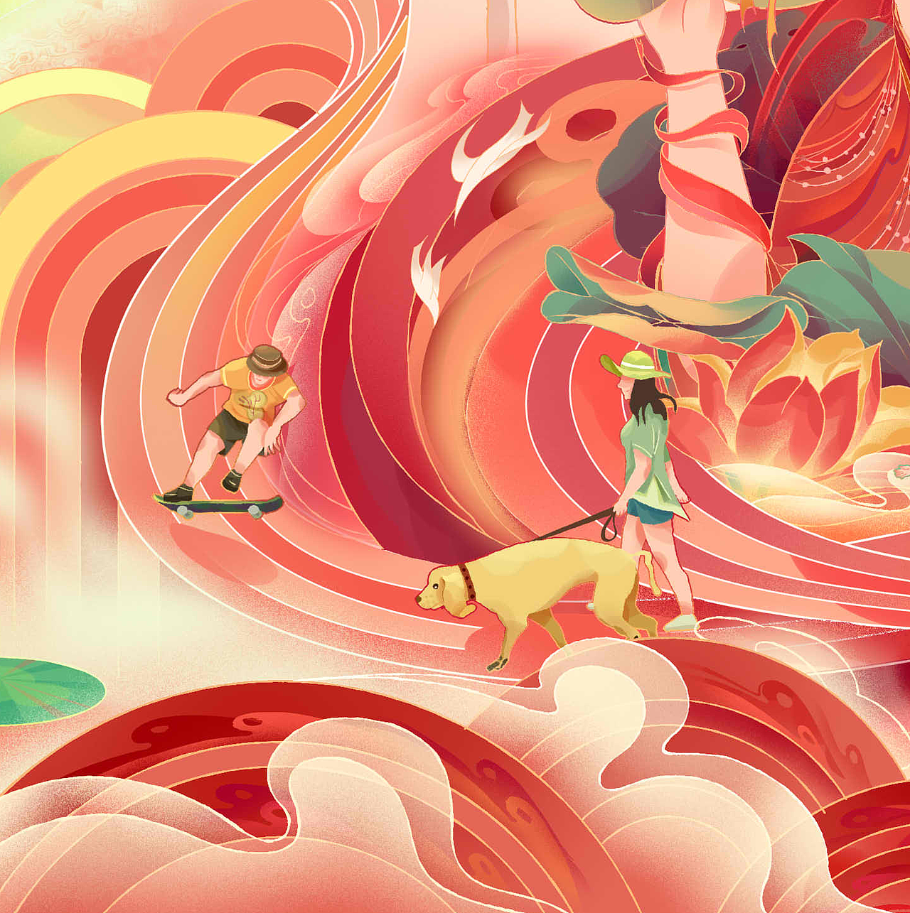 四季女神春夏秋冬品牌插画长图（图ZMzAxMTc4MzI4） - 商业插画 - 站酷设计师執子范原创素材 - 站酷ZCOOL