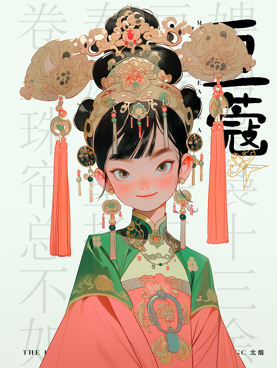 AIGC创意古装青春女孩插画——《豆蔻年华》