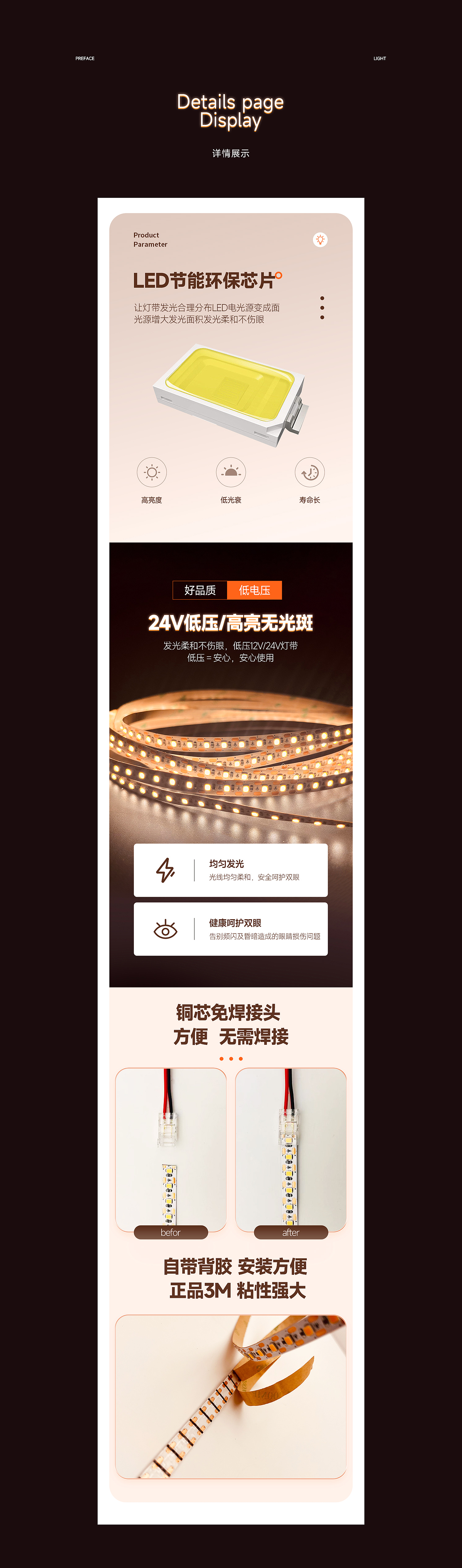 低压全光谱照明LED灯带详情页（图ZMzI0OTAyMzgw） - 电商 - 站酷设计师爱学习的钱哆哆原创素材 - 站酷ZCOOL