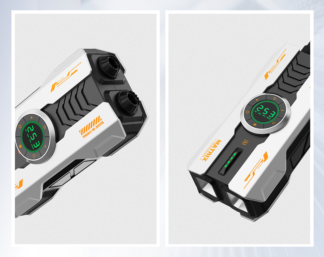 矩阵设计|“钢铁之心”便携汽车充气泵应急电源