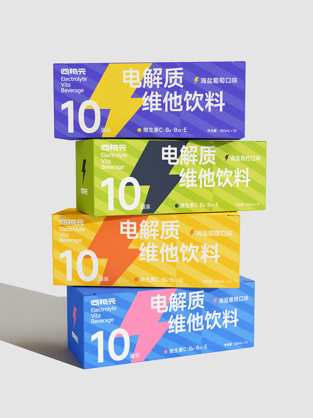 四相元丨电解质维他饮料包装设计