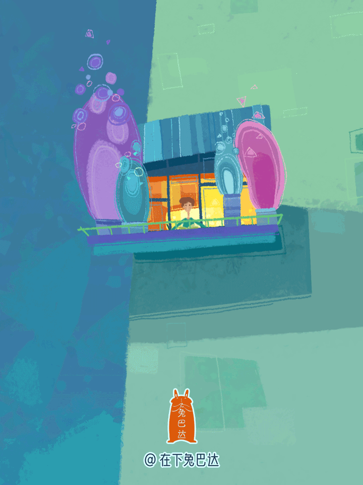 动态插画|蓝花楹盛开的夜晚（图ZMzM5MzM1NDc2） - 商业插画 - 站酷设计师在下兔巴达原创素材 - 站酷ZCOOL