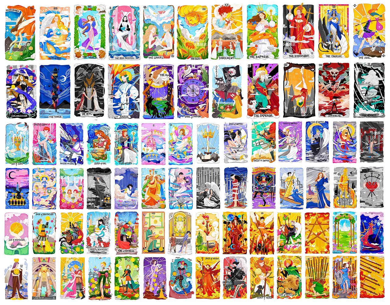 《梦游者》塔罗牌-78张原创插画设计