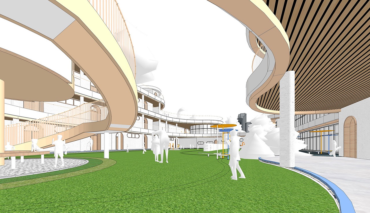 现代幼儿园SU模型下载