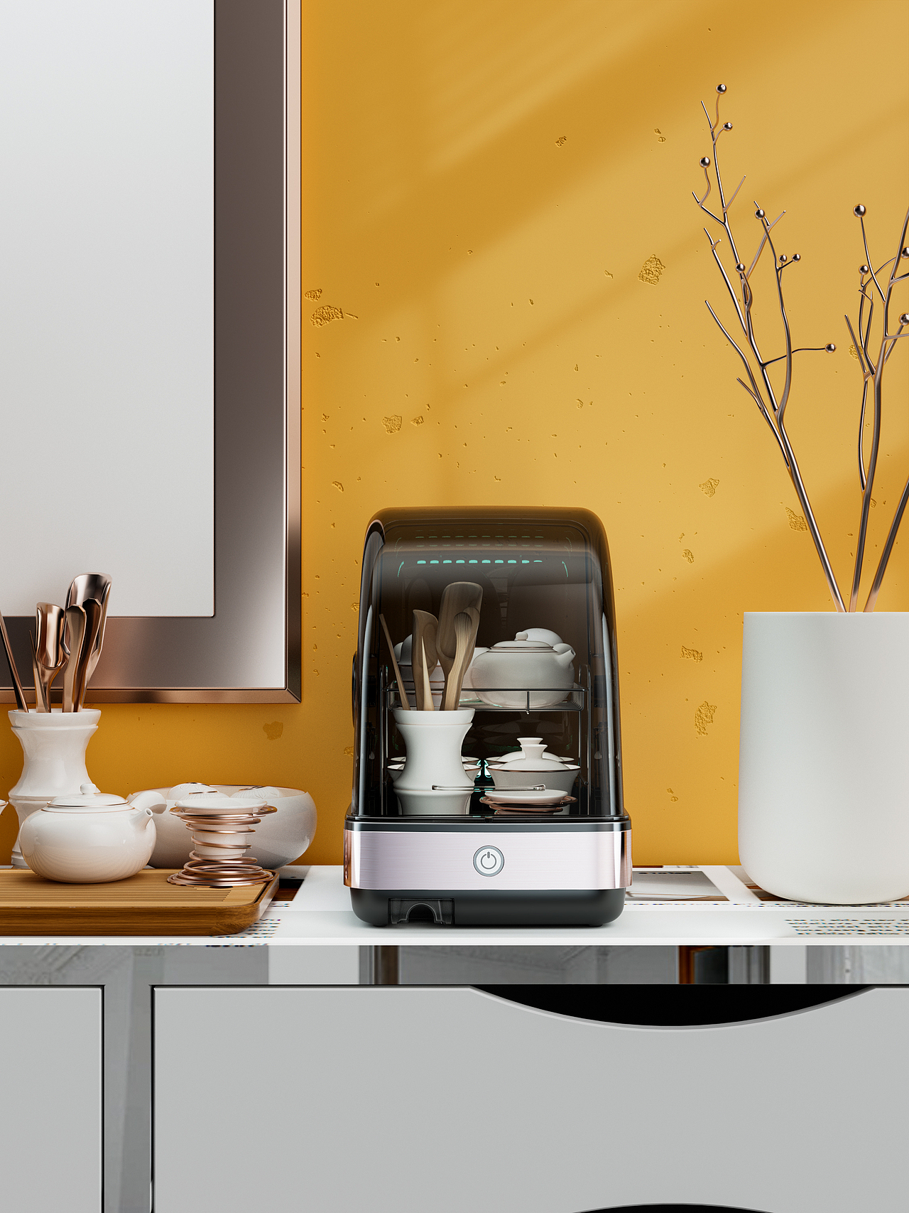 「产品渲染」一组茶具/碗碟消毒柜渲染（图ZMzI5MzQ3MTI4） - 产品 - 站酷设计师尚能饭否丶原创素材 - 站酷ZCOOL