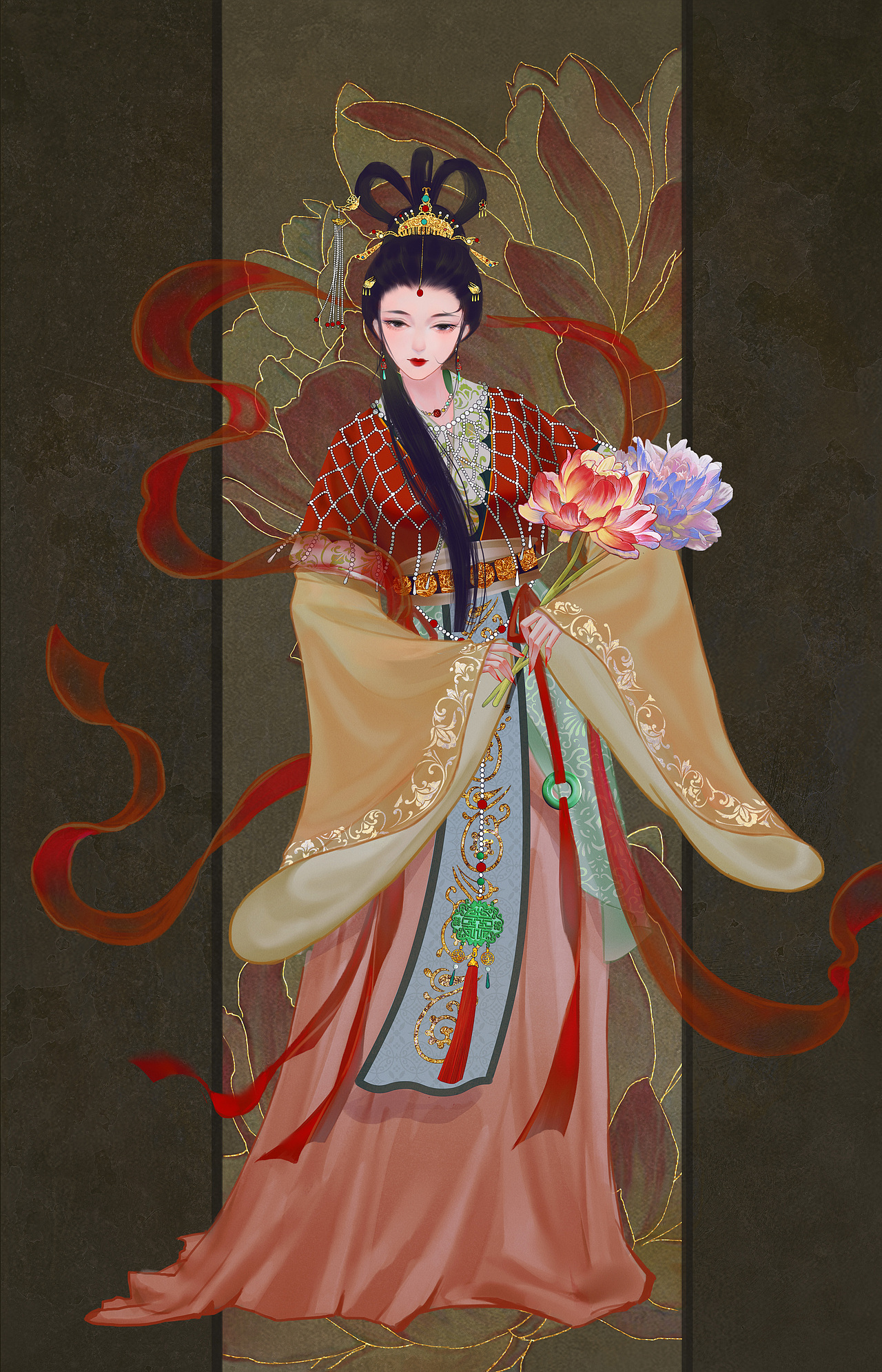 古风人物立绘插画——美人画卷系列（图ZMzU2OTYzNzY0） - 艺术插画 - 站酷设计师不语_长如醉原创素材 - 站酷ZCOOL