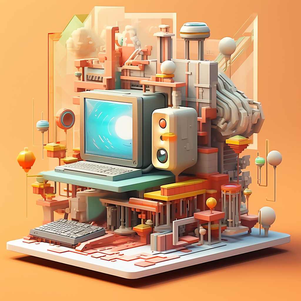 奢华金色系游戏电脑3D概念设计