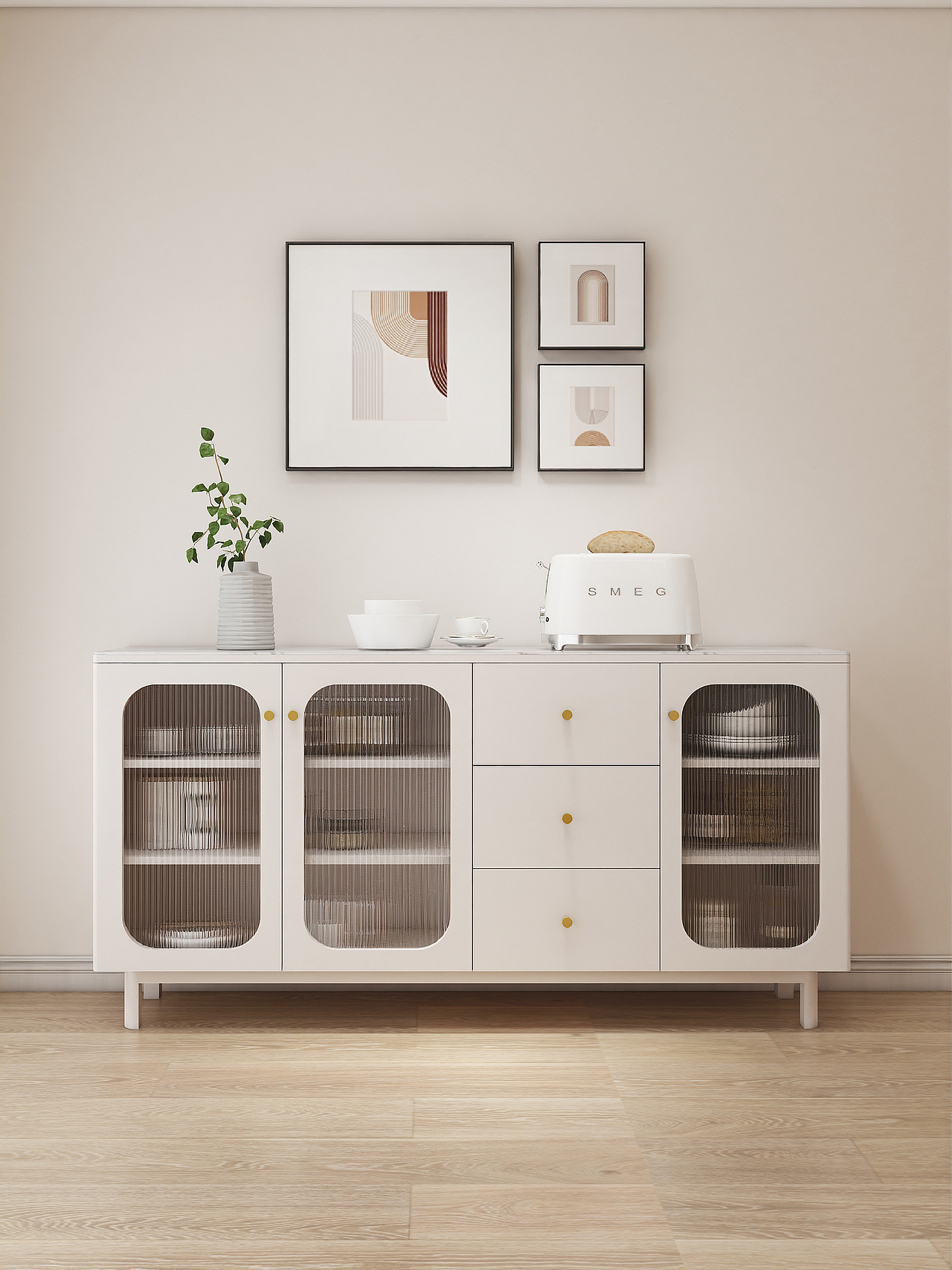 家具成品效果图-长虹玻璃餐边柜