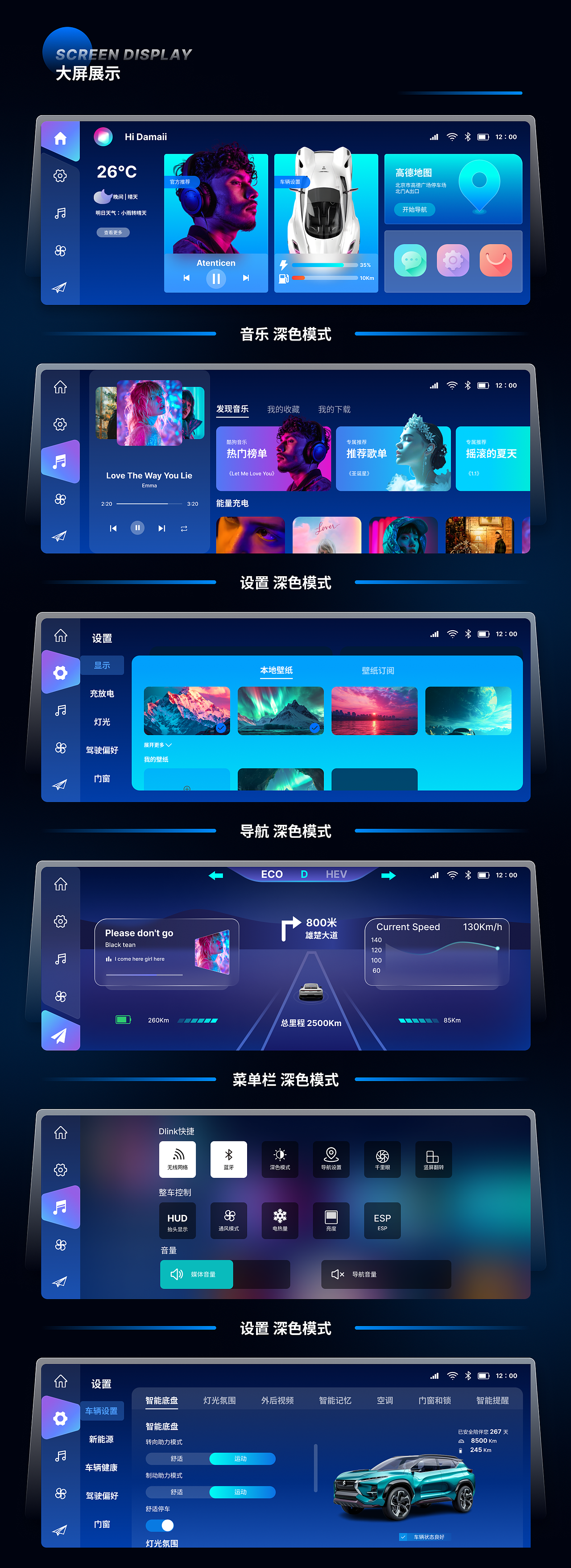 车载大屏设计（图ZMzYwMzY5Mzk2） - 交互/UE - 站酷设计师千千千ONE原创素材 - 站酷ZCOOL