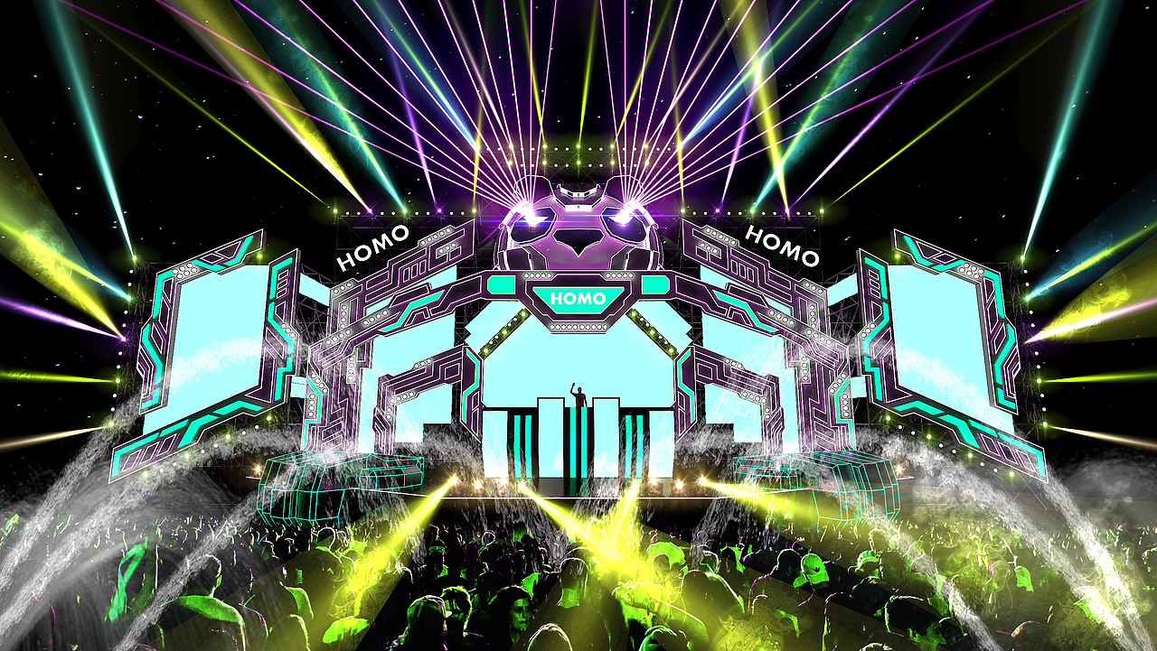 2021成都欢乐谷HOMO电音节舞美设计