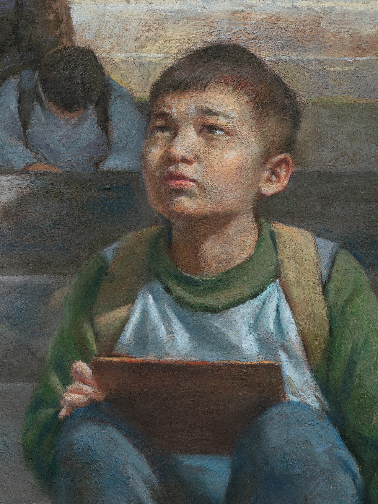 色粉画《写生课》