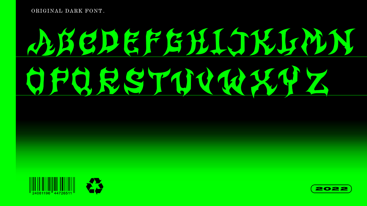 一组暗黑系风格字体