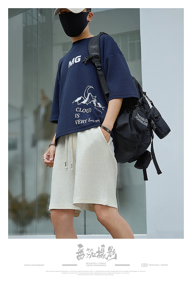 服装模特拍摄 短裤修图