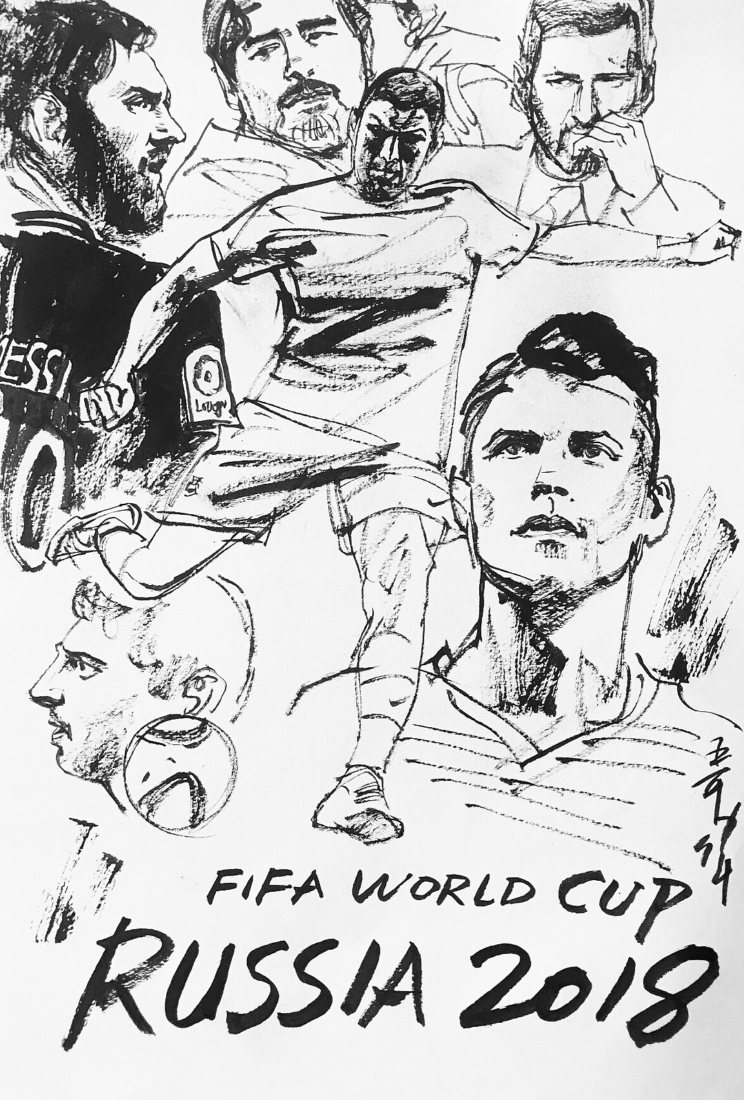 速写作品《2018世界杯》|纯艺术|绘画|王可伟 - 原创作品 - 站酷