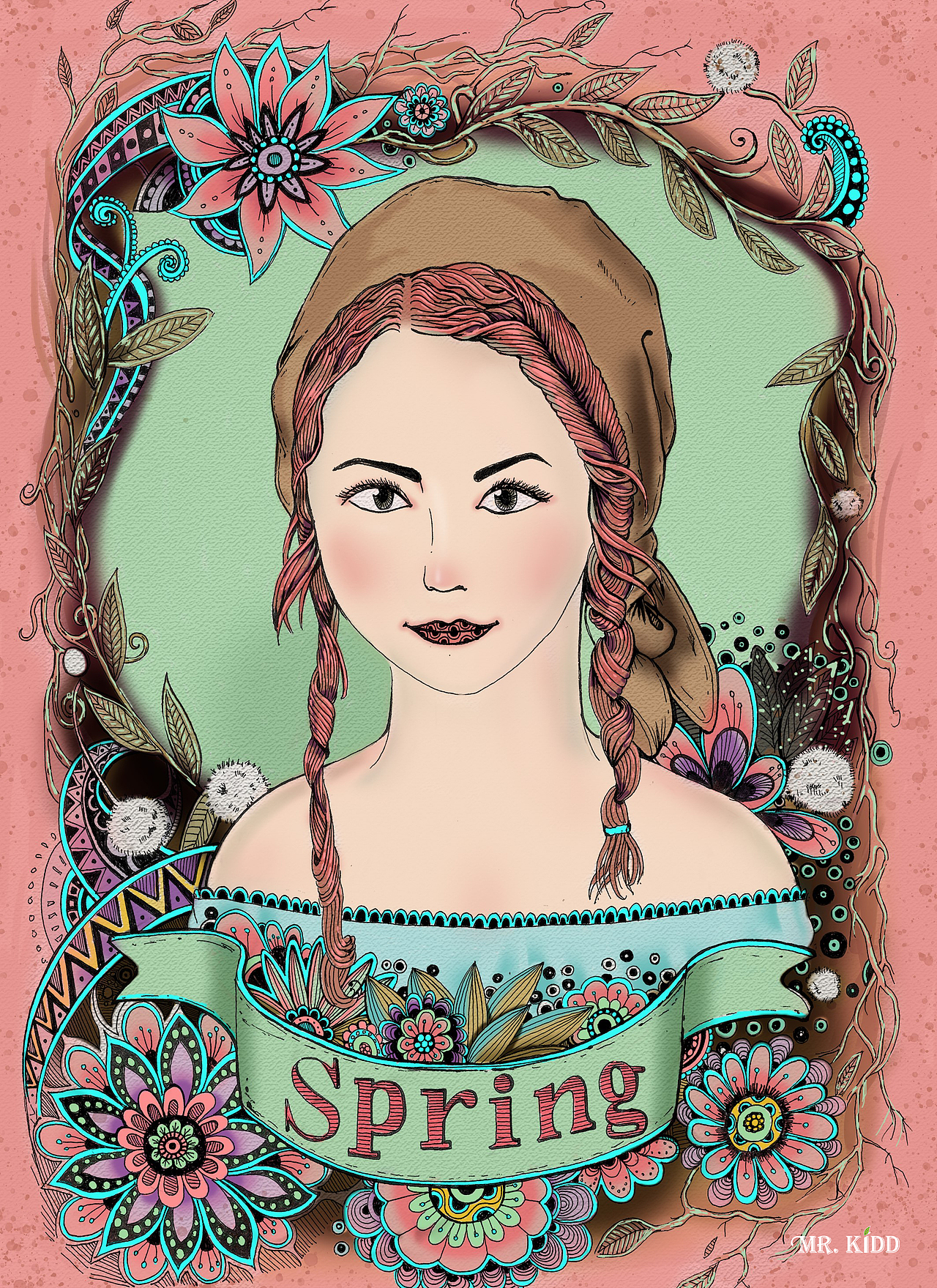 禅绕画少女（图ZMTU2NDc0OTY4） - 创作习作 - 站酷设计师Mr_Kidd禅绕画原创素材 - 站酷ZCOOL