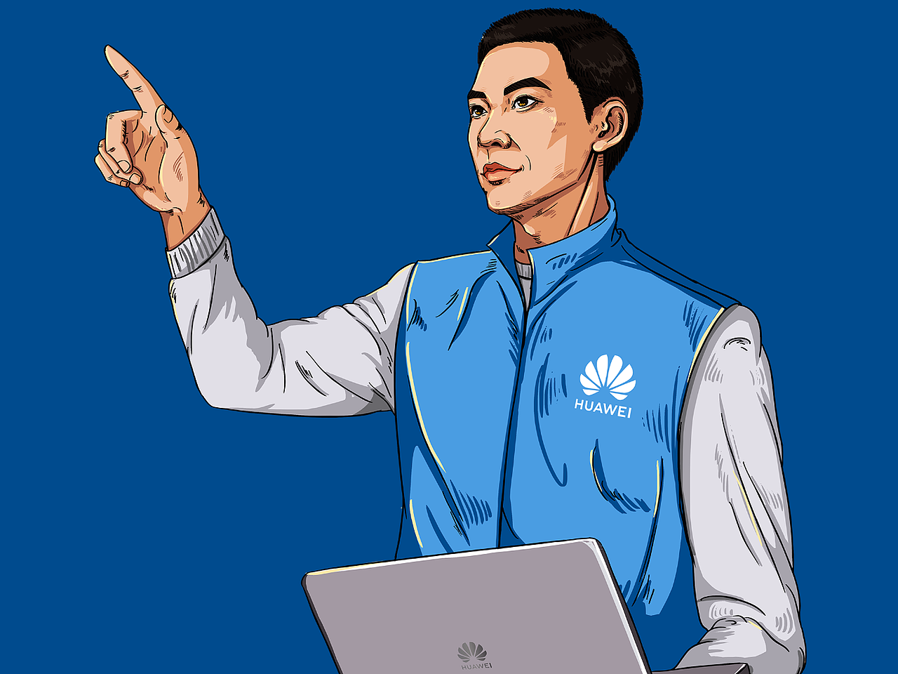 华为国潮风海报设计