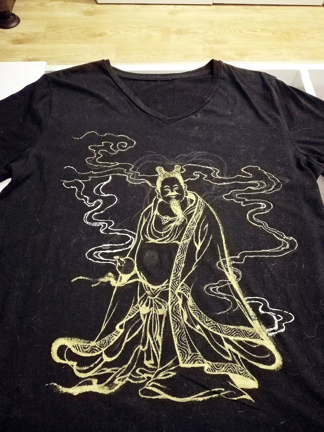 手绘体恤-老神仙