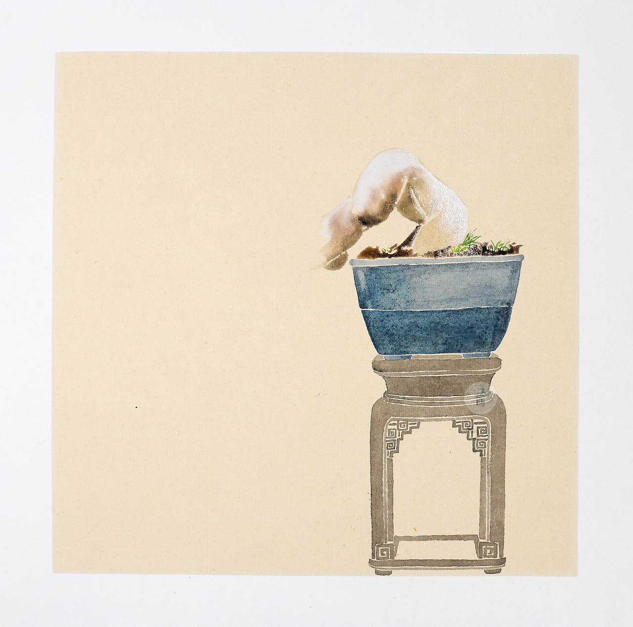 国画——蓝色盆栽绘画步骤分享（图ZMjQ4ODgxNjEy） - 绘画 - 站酷设计师又画原创素材 - 站酷ZCOOL