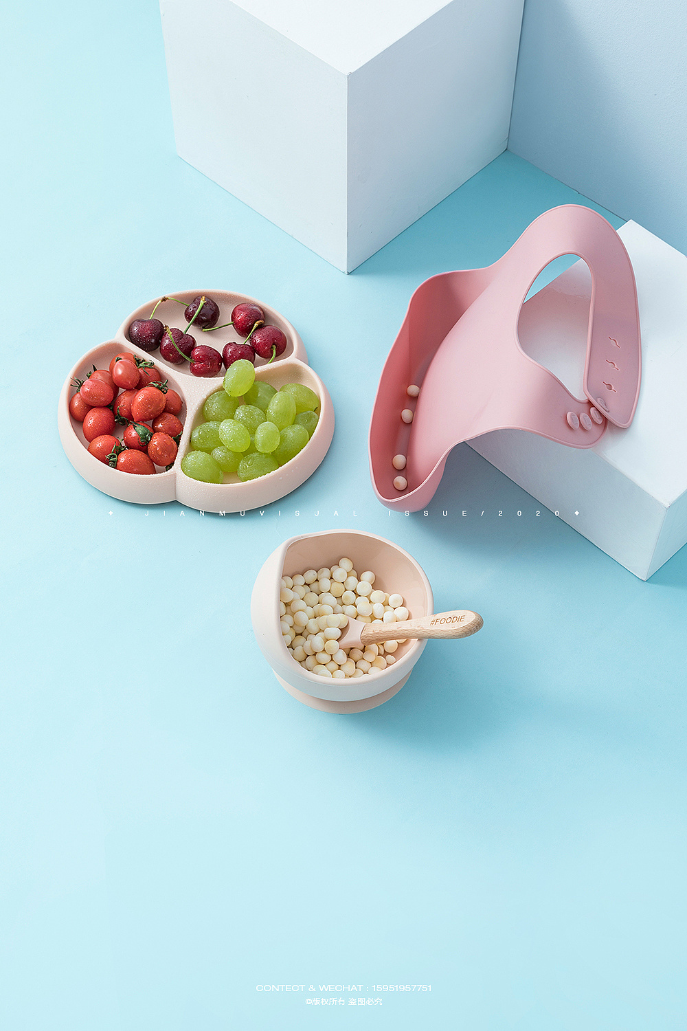 婴儿餐具摄影 70 宝宝硅胶碗风格盘围兜 创意场景拍摄|摄影|产品