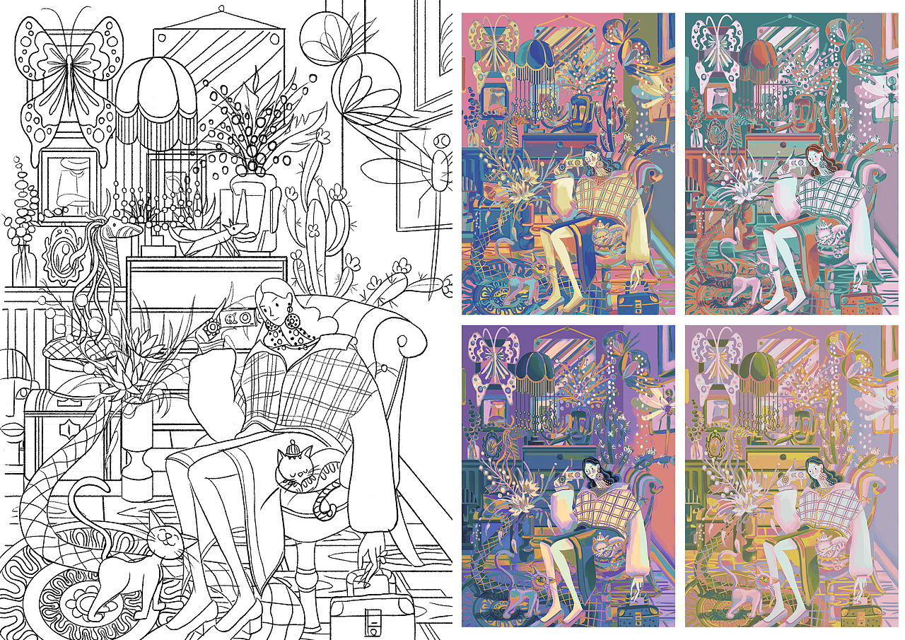 室内小场景系列（图ZMjczODc2MDYw） - 商业插画 - 站酷设计师泡椒喵喵喵原创素材 - 站酷ZCOOL