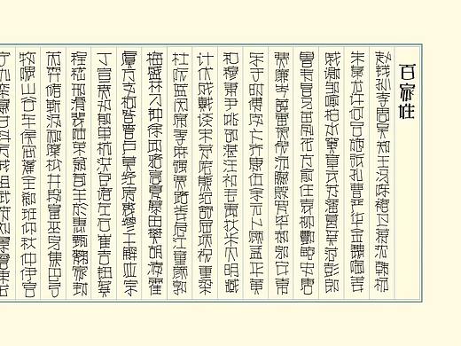 手绘POP字体抄写《百家姓》