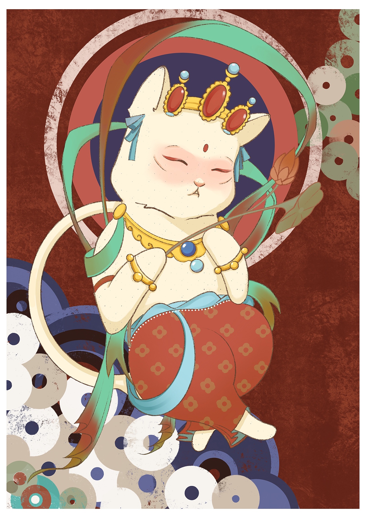 {敦煌毛孩子}（图ZMjg2MDYwOTUy） - 图案 - 站酷设计师咕噜轱辘肉原创素材 - 站酷ZCOOL