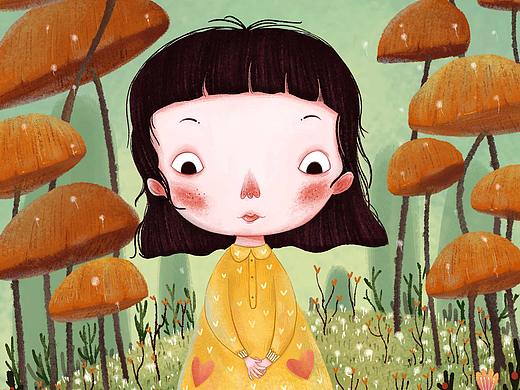 插画自画像女孩