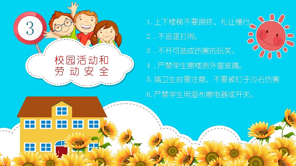 小学校园安全交通安全规则PPT模板