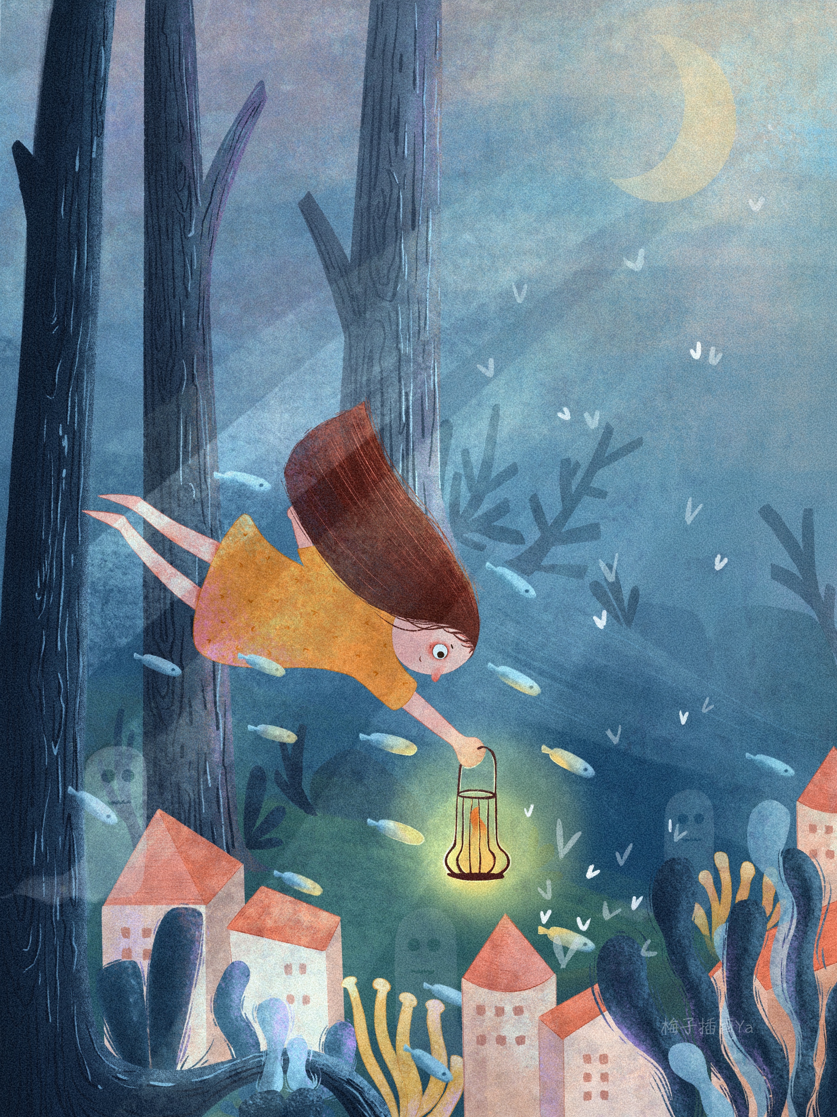 深海探索-儿童插画