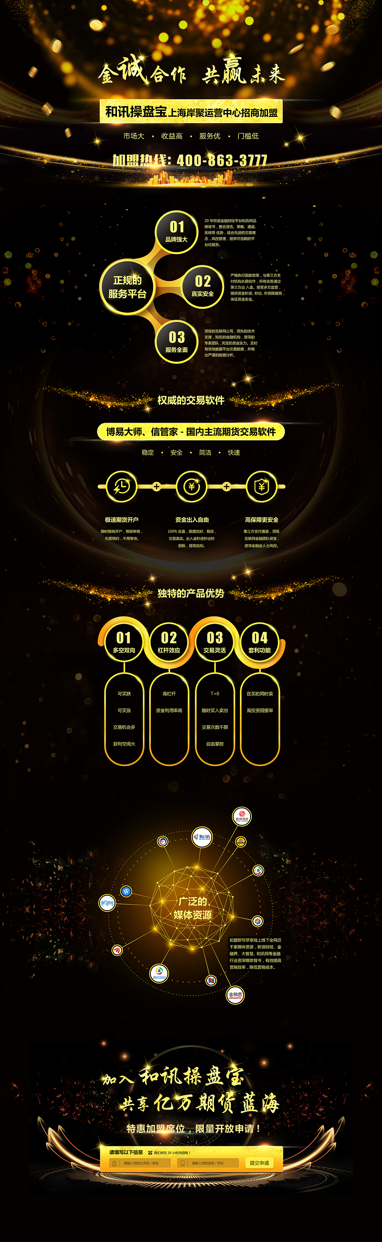 官网+和讯操盘宝专题+寻才微信+交易软件小程序