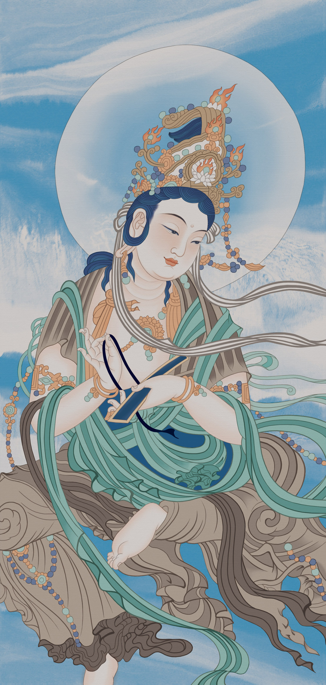 临摹安西榆林窟第三窟的经典壁画《普贤菩萨像》|纯艺术|绘画|创e派 -