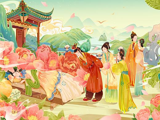 「圆我一个红楼梦」·湘云醉卧芍药丛