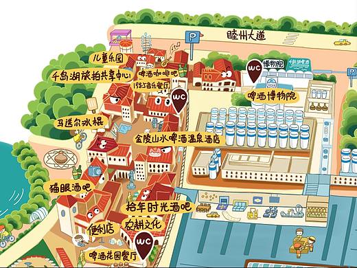 手绘地图插画