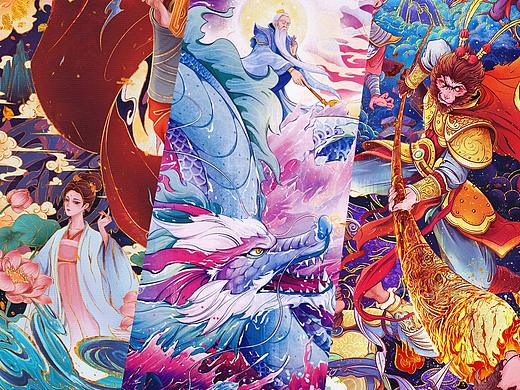 哪吒/悟空/木兰国潮艺术拼图
